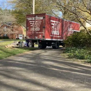 Moving truck at a home on moving day