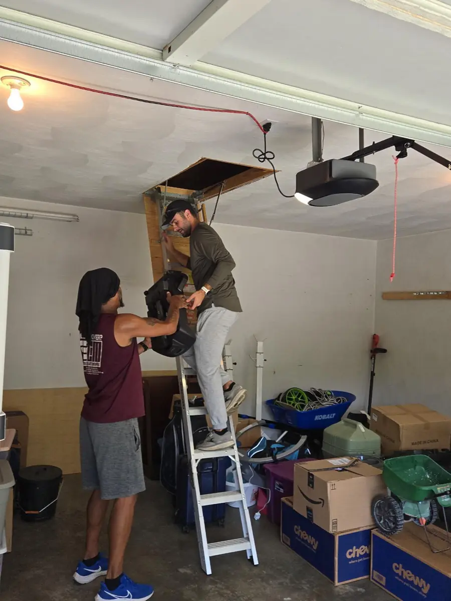 Movers in Cave Spring VA packing a garage before a move