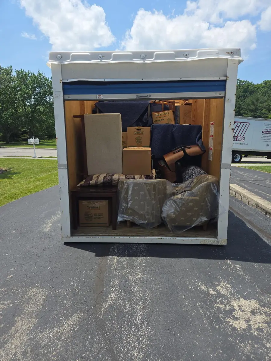Boxes and furniture loaded carefully for a long distance move