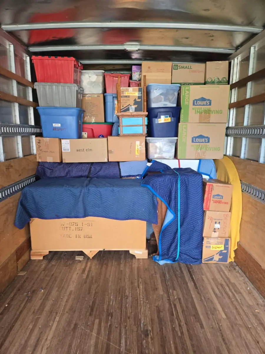 Truck packed carefully for a cross-country move